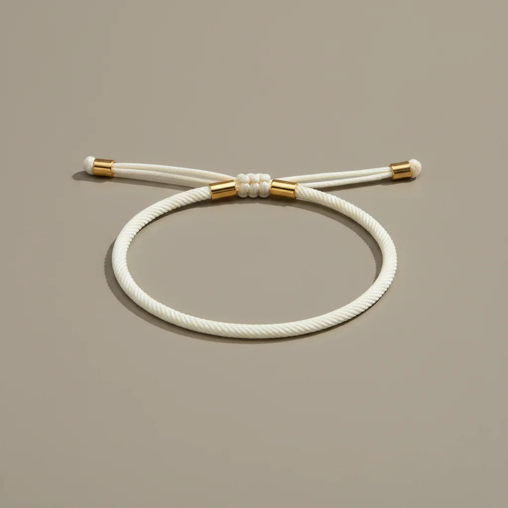 bracelet corde ajustable détails plaqué or - Vue 1 - bracelet corde