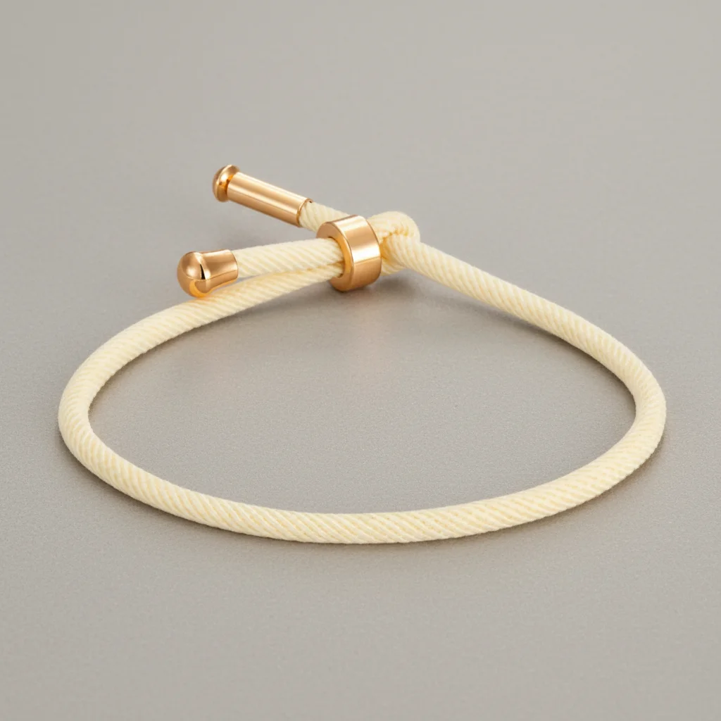 bracelet corde ajustable détails plaqué or - Vue 10 - bracelet corde
