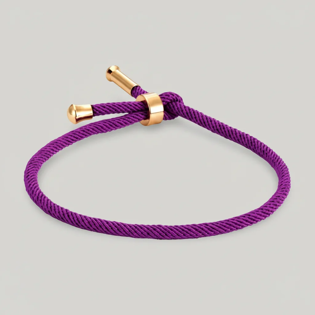 bracelet corde ajustable détails plaqué or - Vue 12 - bracelet corde