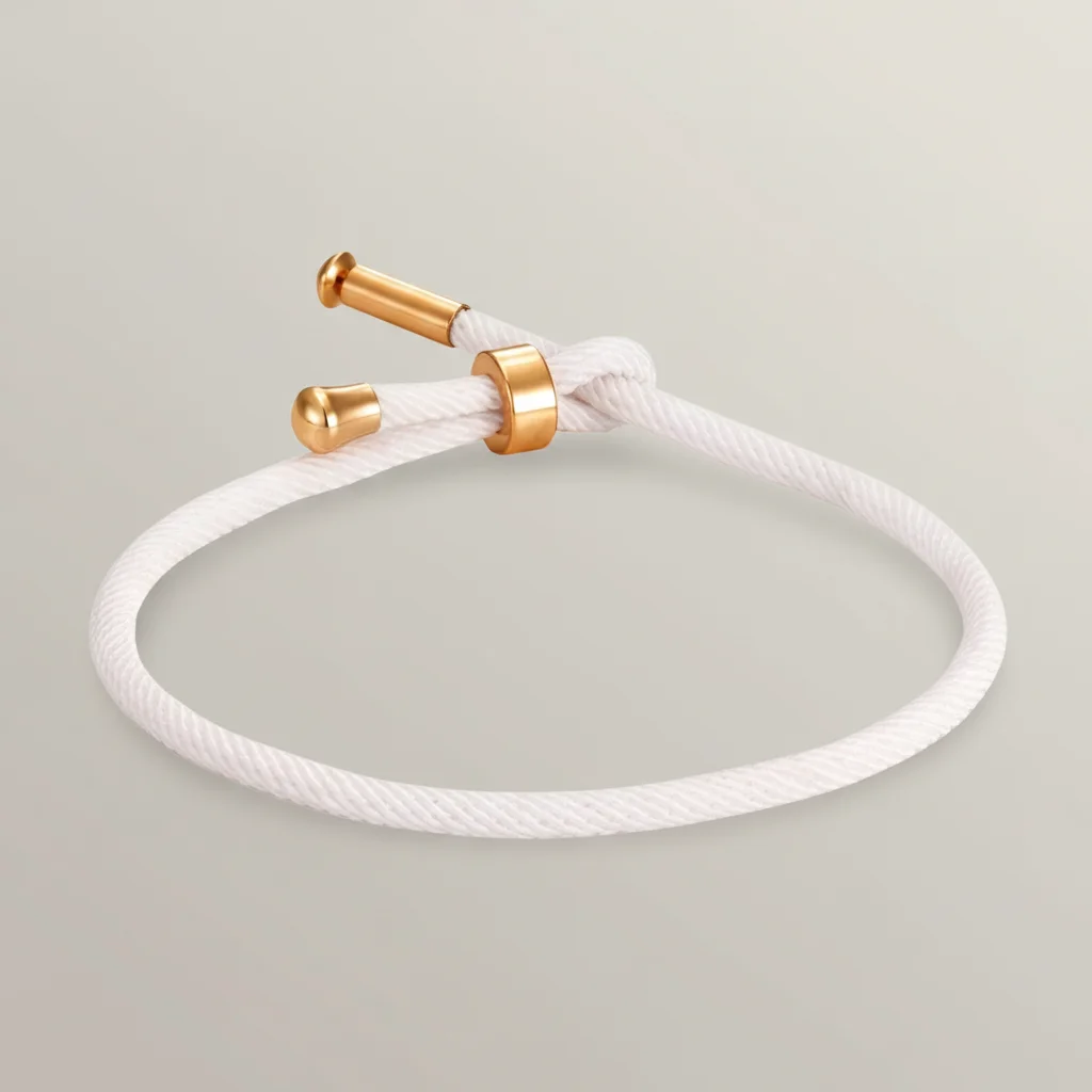 bracelet corde ajustable détails plaqué or - Vue 13 - bracelet corde