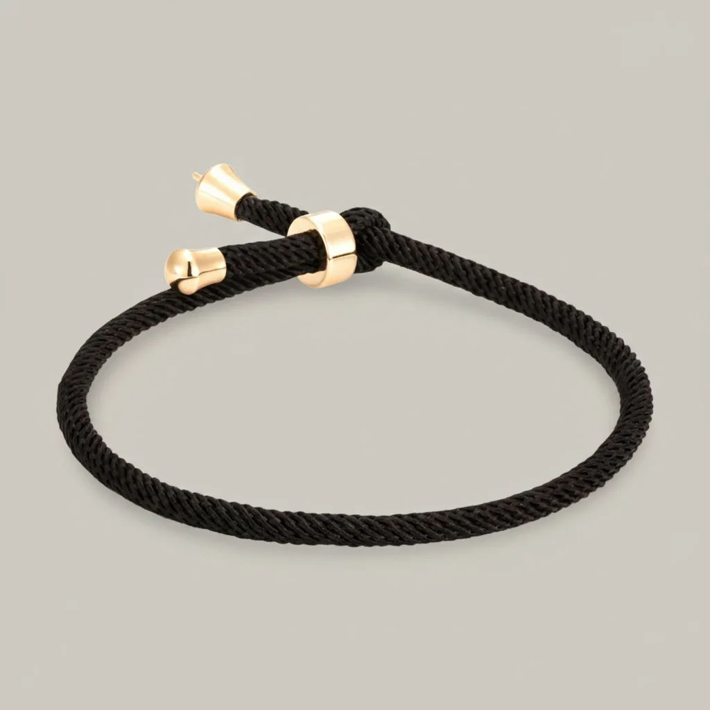 bracelet corde ajustable détails plaqué or - Vue 15 - bracelet corde
