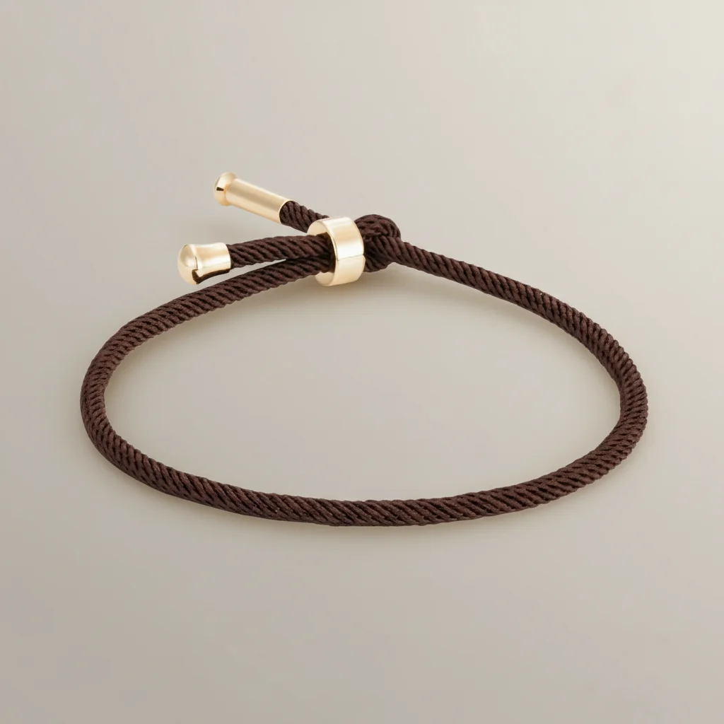bracelet corde ajustable détails plaqué or - Vue 16 - bracelet corde