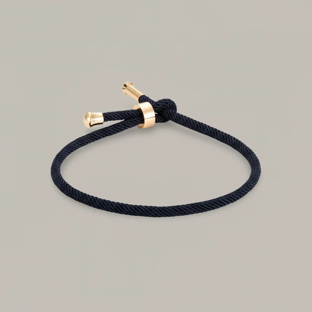 bracelet corde ajustable détails plaqué or - Vue 17 - bracelet corde