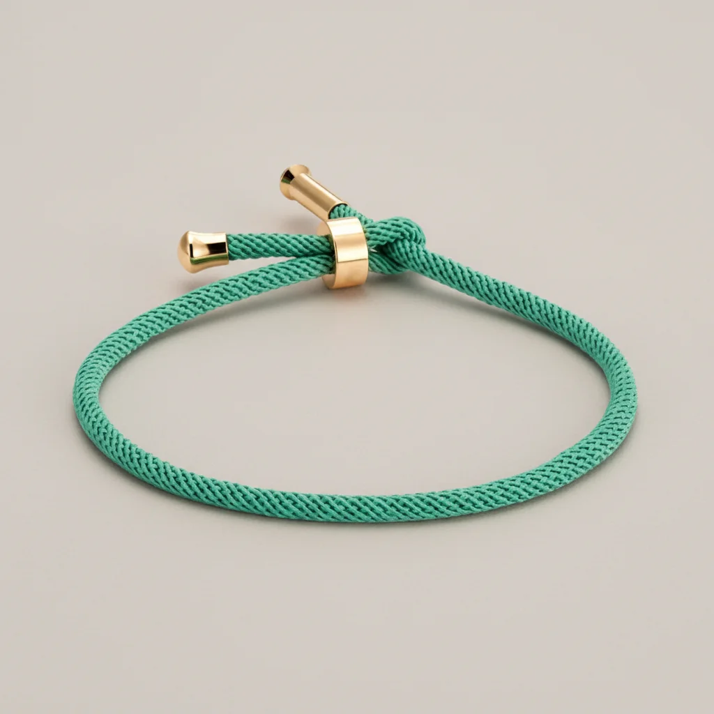 bracelet corde ajustable détails plaqué or - Vue 19 - bracelet corde