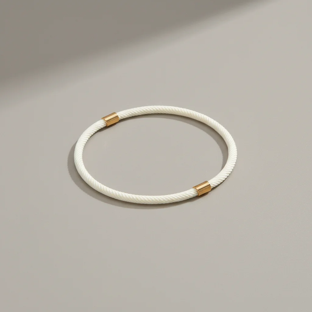 bracelet corde ajustable détails plaqué or - Vue 2 - bracelet corde