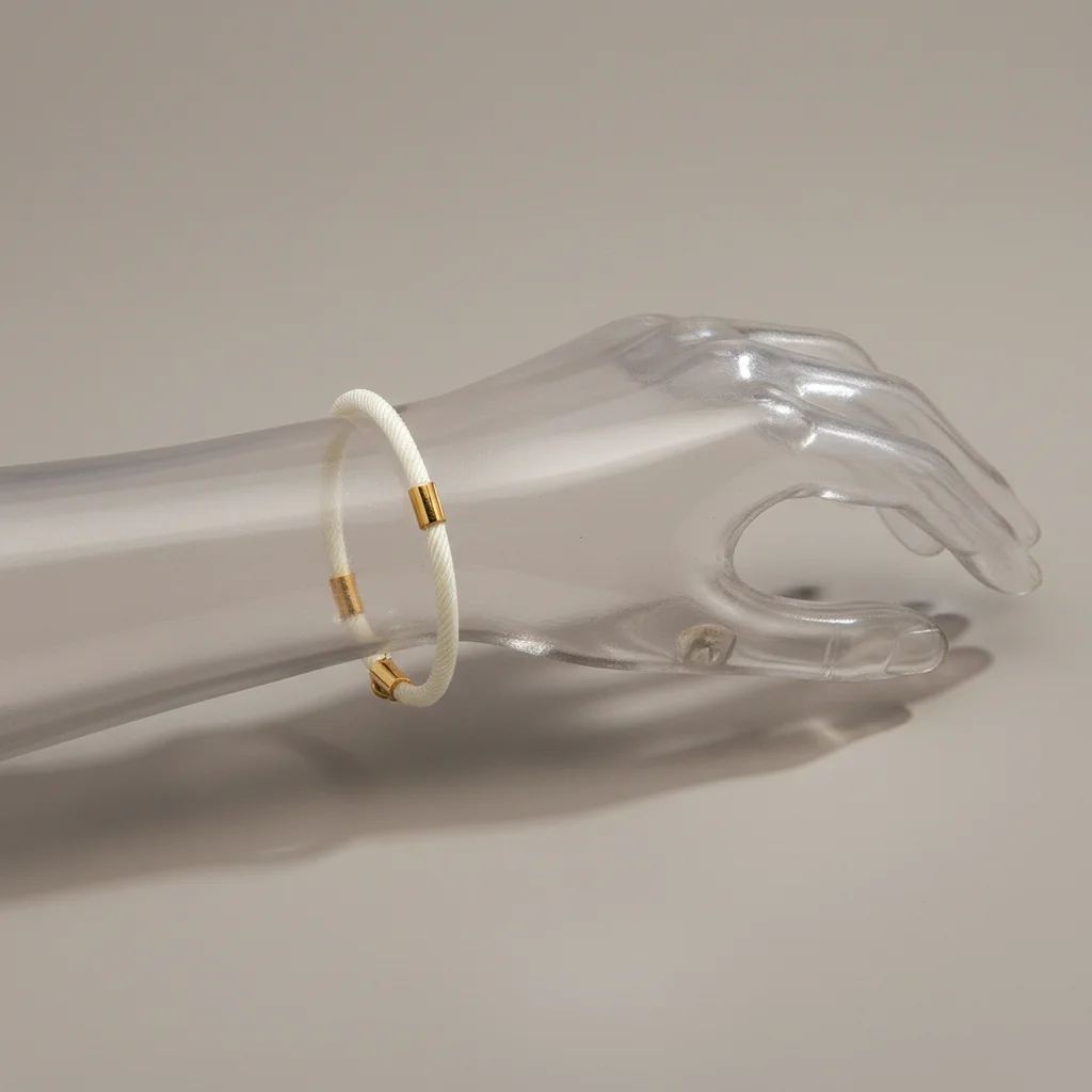 bracelet corde ajustable détails plaqué or - Vue 5 - bracelet corde