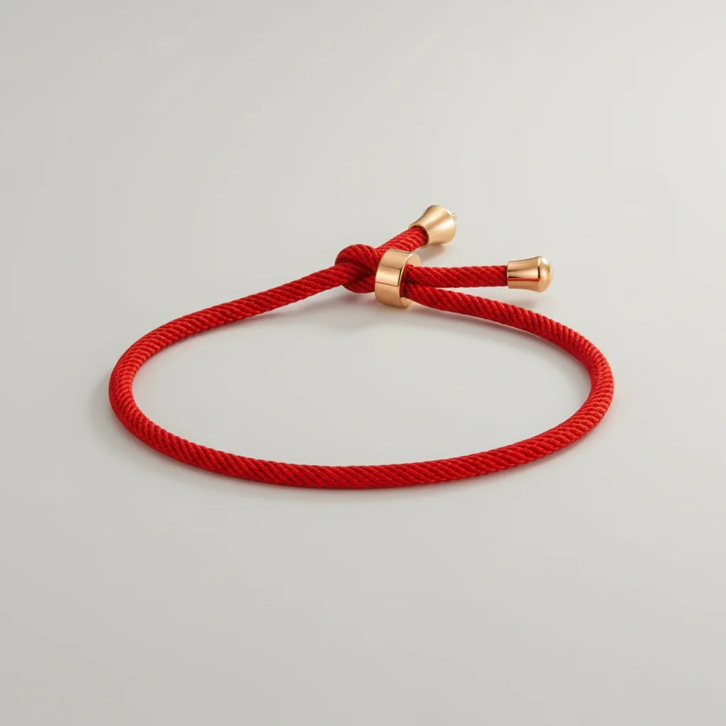 bracelet corde ajustable détails plaqué or - Vue 6 - bracelet corde
