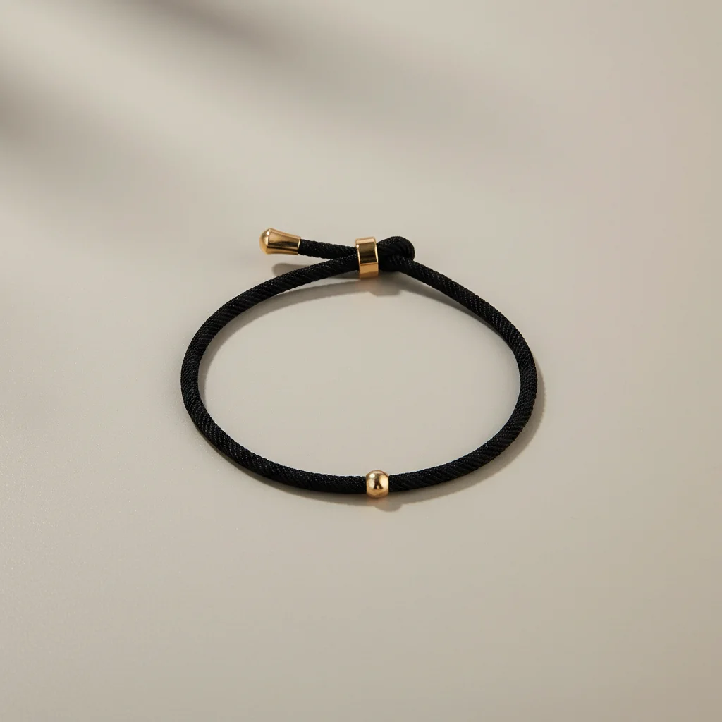 bracelet corde ajustable détails plaqué or - Vue 7 - bracelet corde