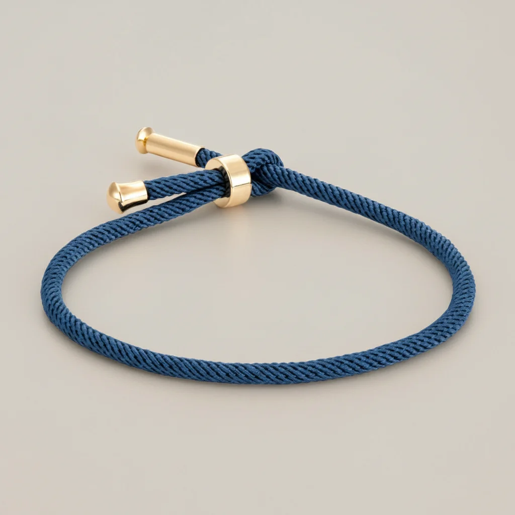 bracelet corde ajustable détails plaqué or - Vue 8 - bracelet corde