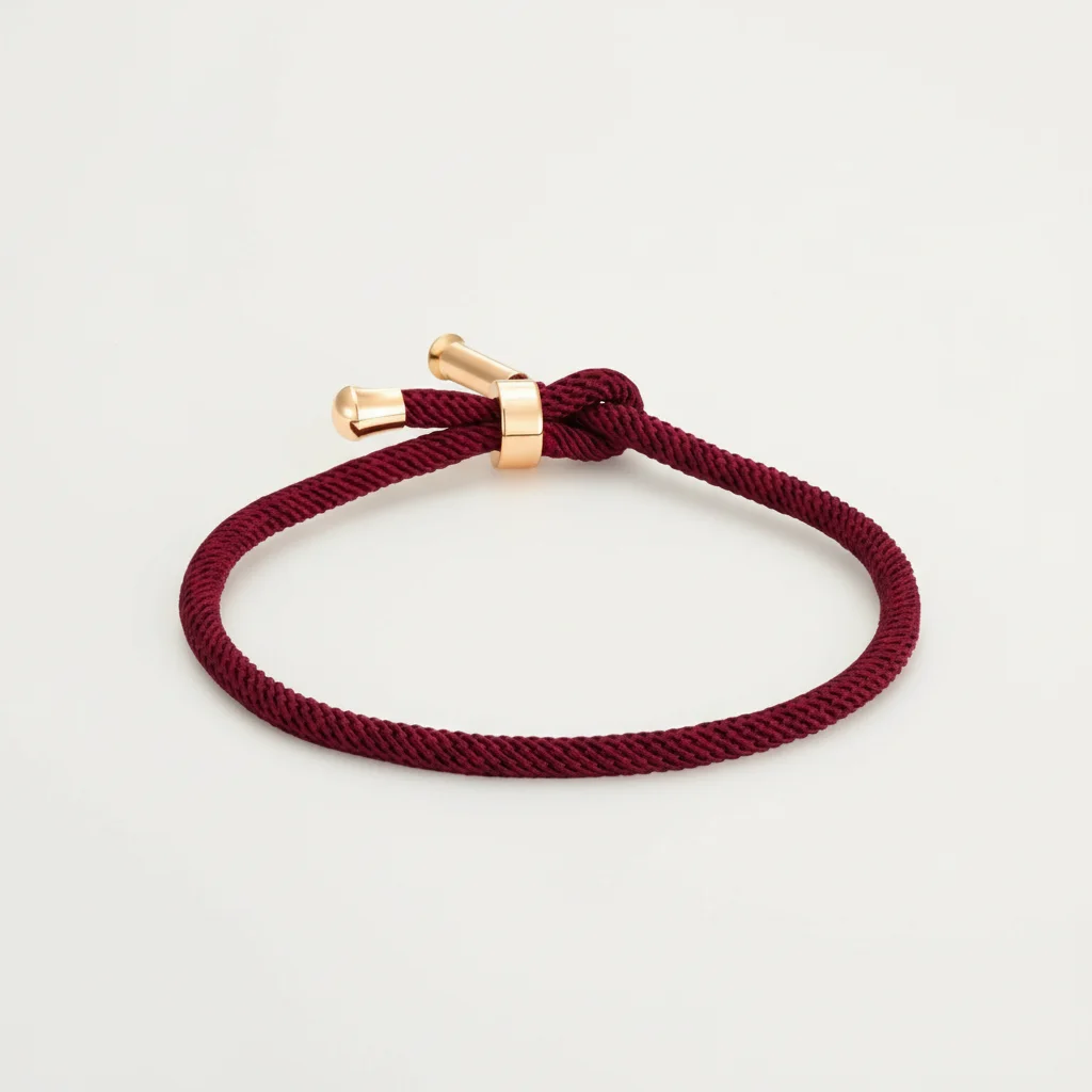 bracelet corde ajustable détails plaqué or - Vue 9 - bracelet corde