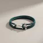 Bracelet corde ajustable motif requin marteau - Vue 1 - bracelet corde