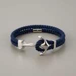 Bracelet corde ancre marine acier inoxydable - Vue 1 - bracelet corde