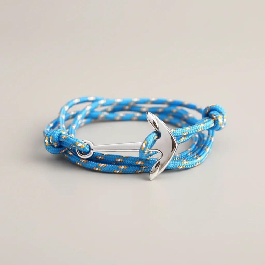 Bracelet corde ancre marine ajustable - Vue 10 - bracelet corde