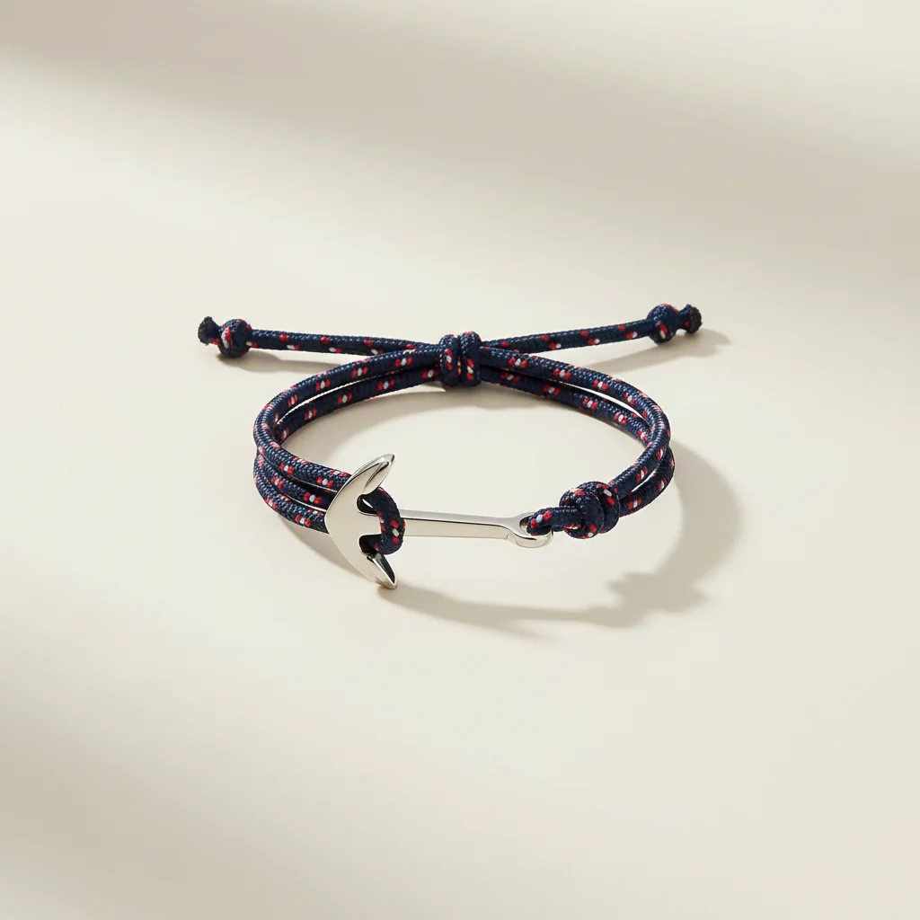 Bracelet corde ancre marine ajustable - Vue 3 - bracelet corde