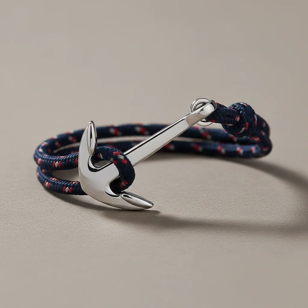 Bracelet corde ancre marine ajustable - Vue 4 - bracelet corde