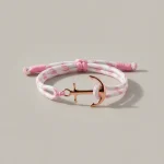 bracelet corde ancre marine et coton ajustable - Vue 1 - bracelet corde