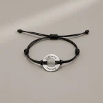 Bracelet corde anneau acier personnalisable - Vue 1 - bracelet corde