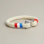 Bracelet corde coton et fermoir manille acier - Vue 1 - bracelet corde