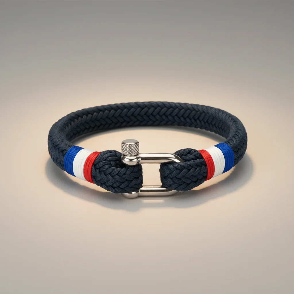 bracelet corde coton tressé fermoir marin - Vue 6 - bracelet corde