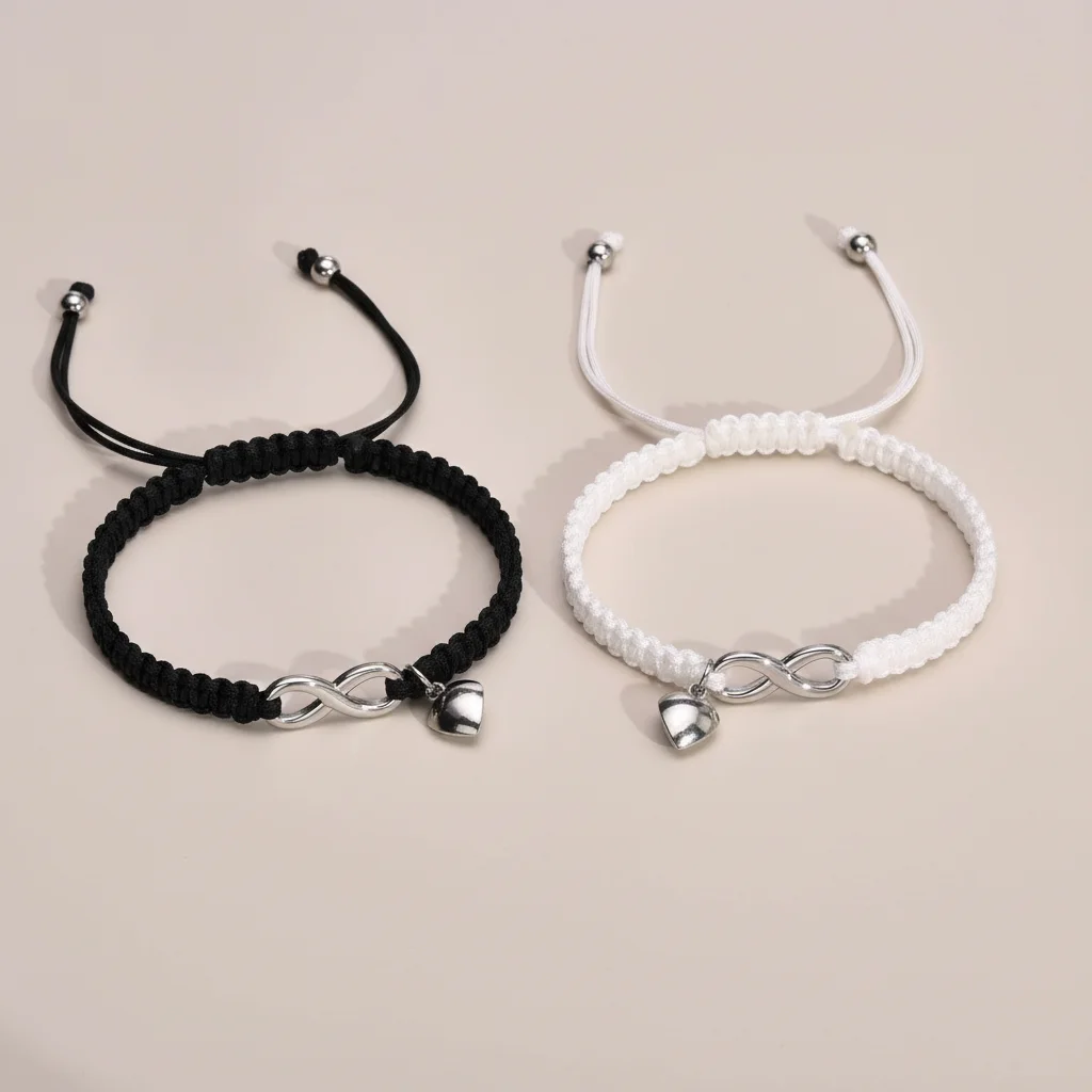 Bracelet corde couple infini acier inoxydable - Vue 4 - bracelet corde