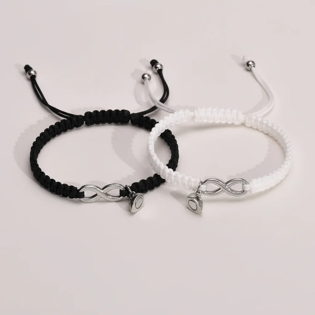 Bracelet corde couple infini acier inoxydable - Vue 5 - bracelet corde