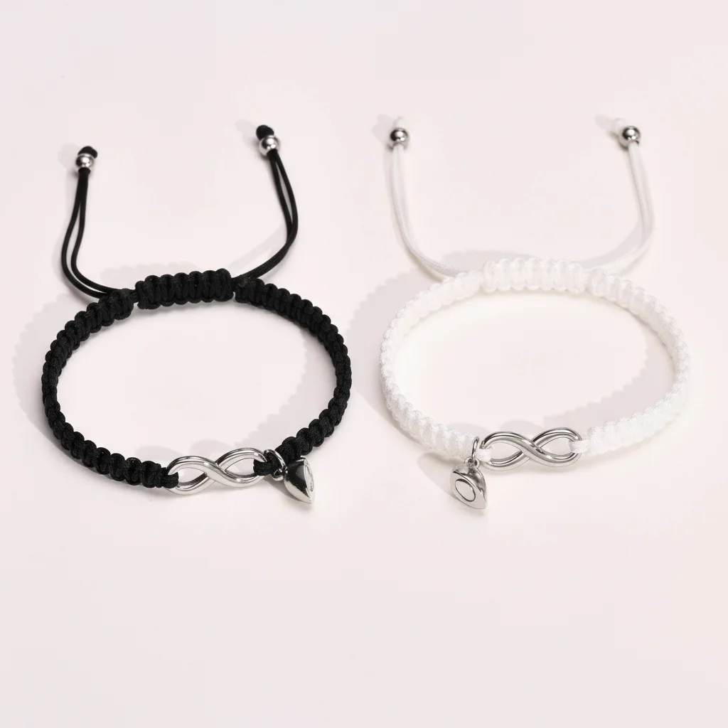 Bracelet corde couple infini acier inoxydable - Vue 7 - bracelet corde