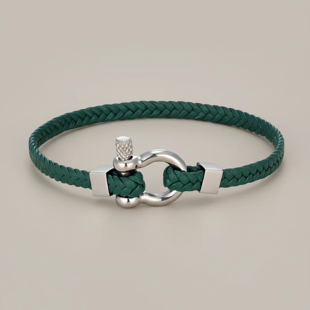 Bracelet corde cuir tressé fermoir original - Vue 12 - bracelet corde