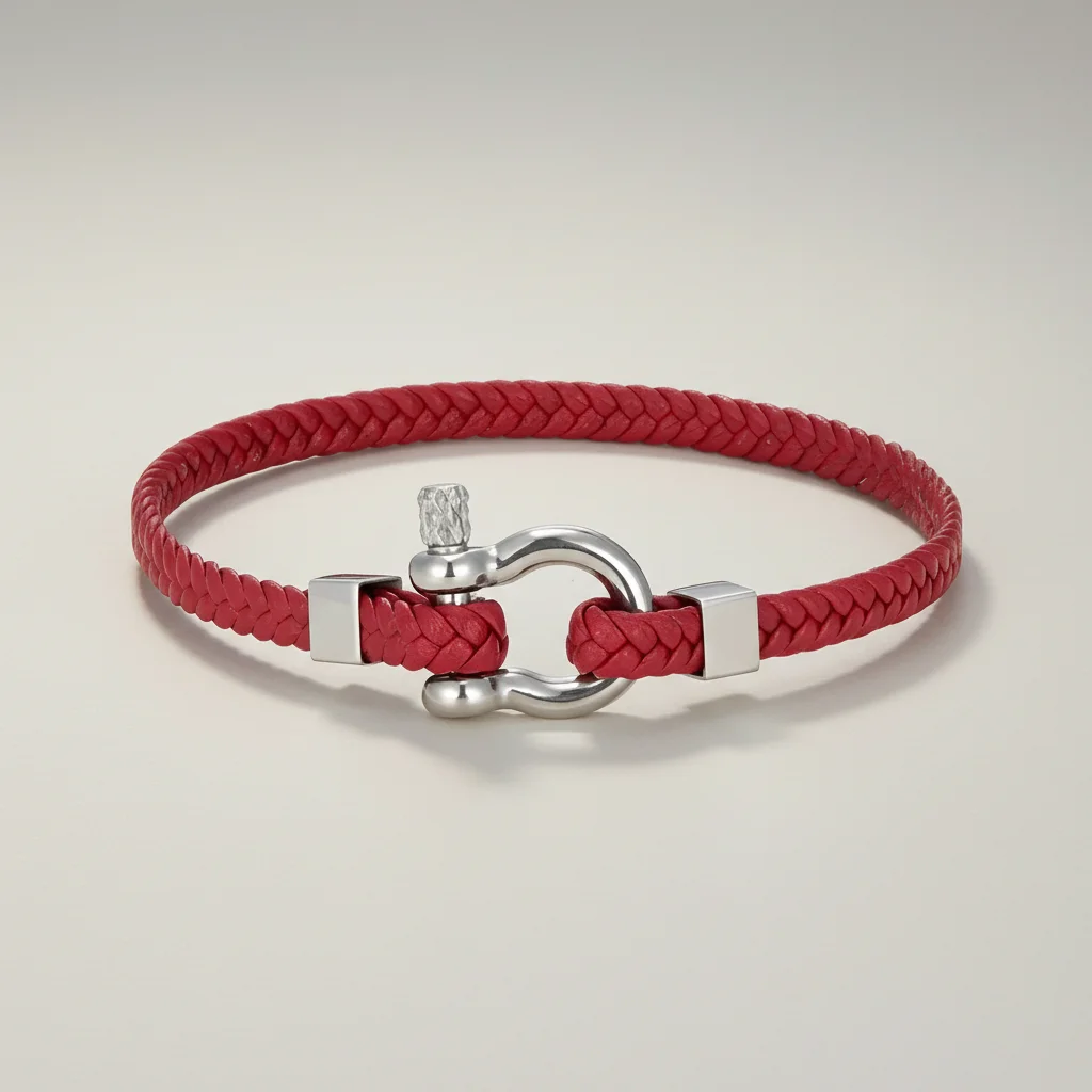 Bracelet corde cuir tressé fermoir original - Vue 14 - bracelet corde