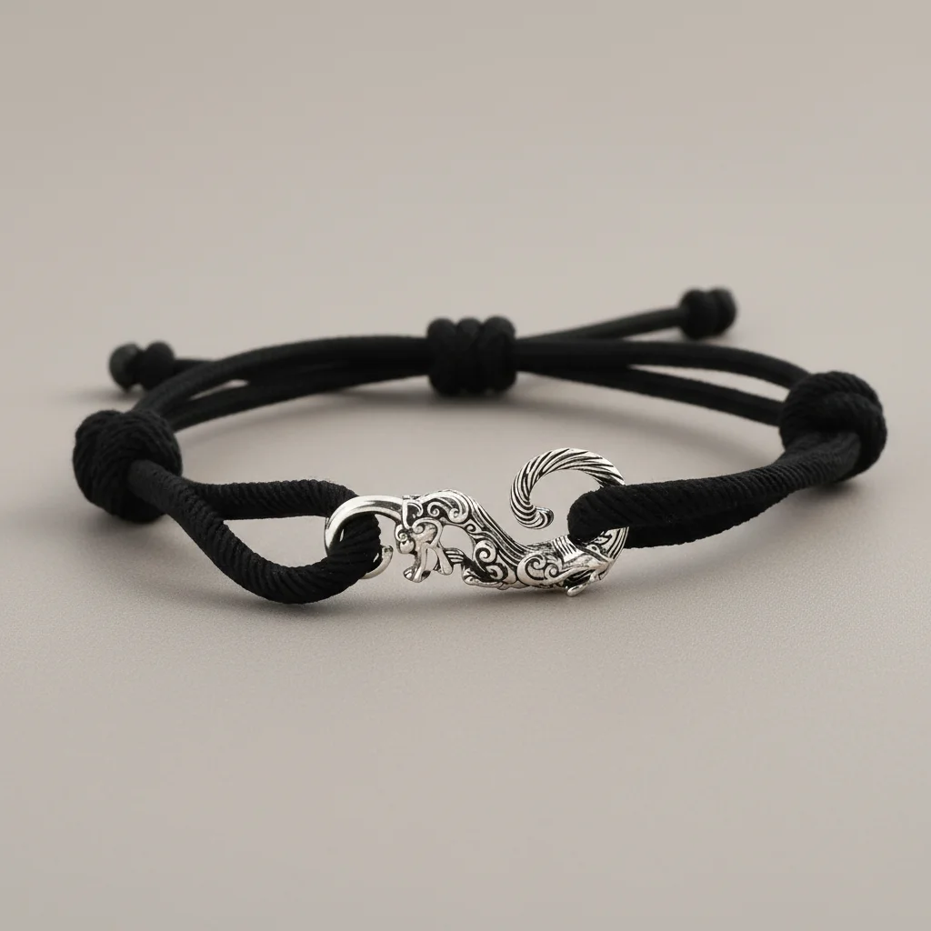 Bracelet corde dragon cuivre ajustable homme - Vue 9 - bracelet corde