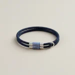 Bracelet corde fermoir argent sterling ajustable - Vue 1 - bracelet corde