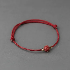 Bracelet corde fleur de lotus ajustable - Vue 1 - bracelet corde