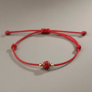 Bracelet corde fleur de lotus ajustable - Vue 2 - bracelet corde
