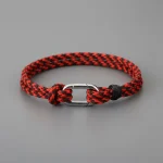 Bracelet corde homme avec fermoir mousqueton - Vue 1 - bracelet corde