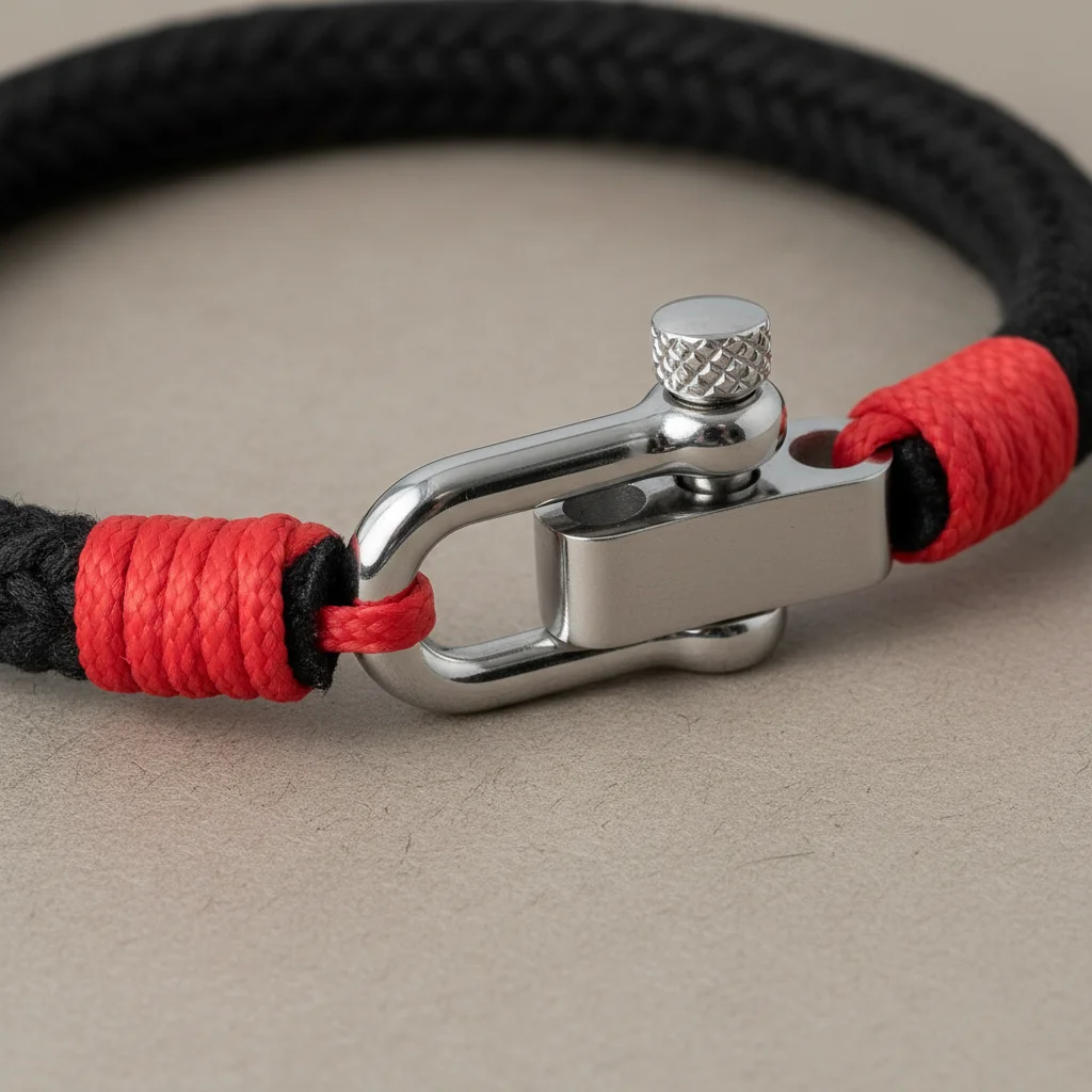 Bracelet corde homme fermoir manille personnalisable - Vue 7 - bracelet corde