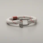 Bracelet corde homme fermoir manille acier robuste - Vue 1 - bracelet corde