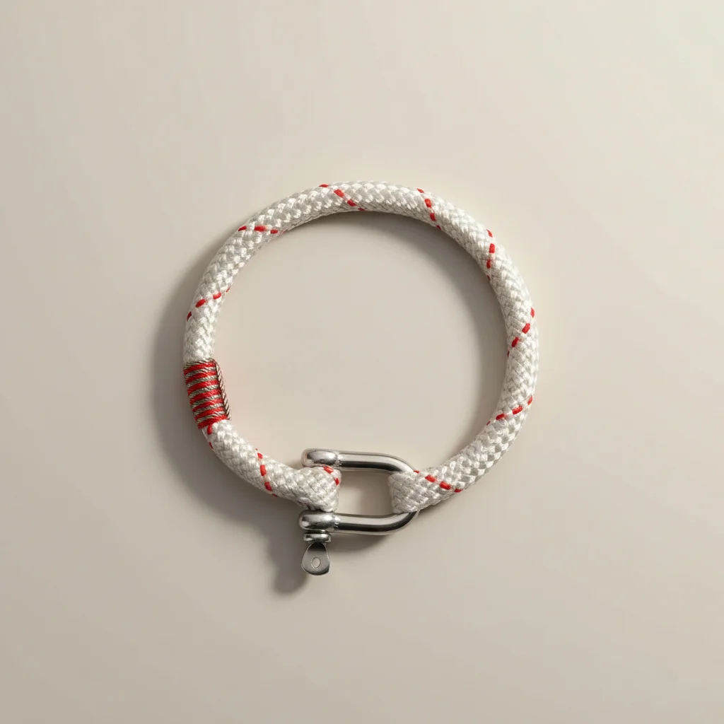 Bracelet corde homme fermoir manille acier robuste - Vue 3 - bracelet corde