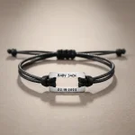 Bracelet corde homme personnalisable acier inoxydable - Vue 1 - bracelet corde