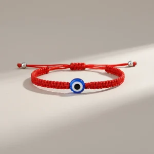 Bracelet corde œil bleu protecteur ajustable - Vue 1 - bracelet corde