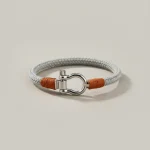 Bracelet corde mousqueton acier inoxydable - Vue 1 - bracelet corde