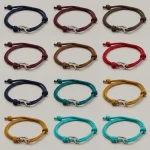 Bracelet corde nylon fermoir mousqueton ajustable - Vue 1 - bracelet corde