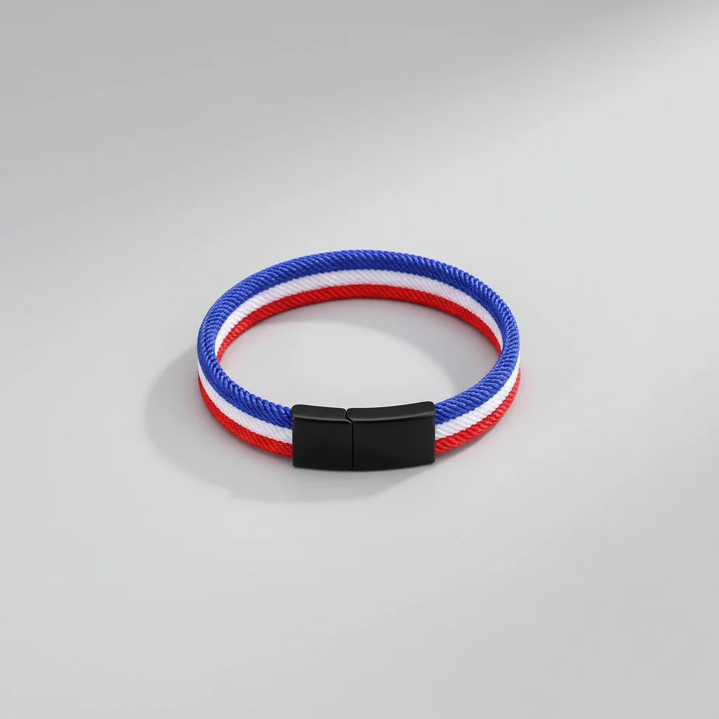 Bracelet corde nylon tressé fermoir aimanté - Vue 4 - bracelet corde