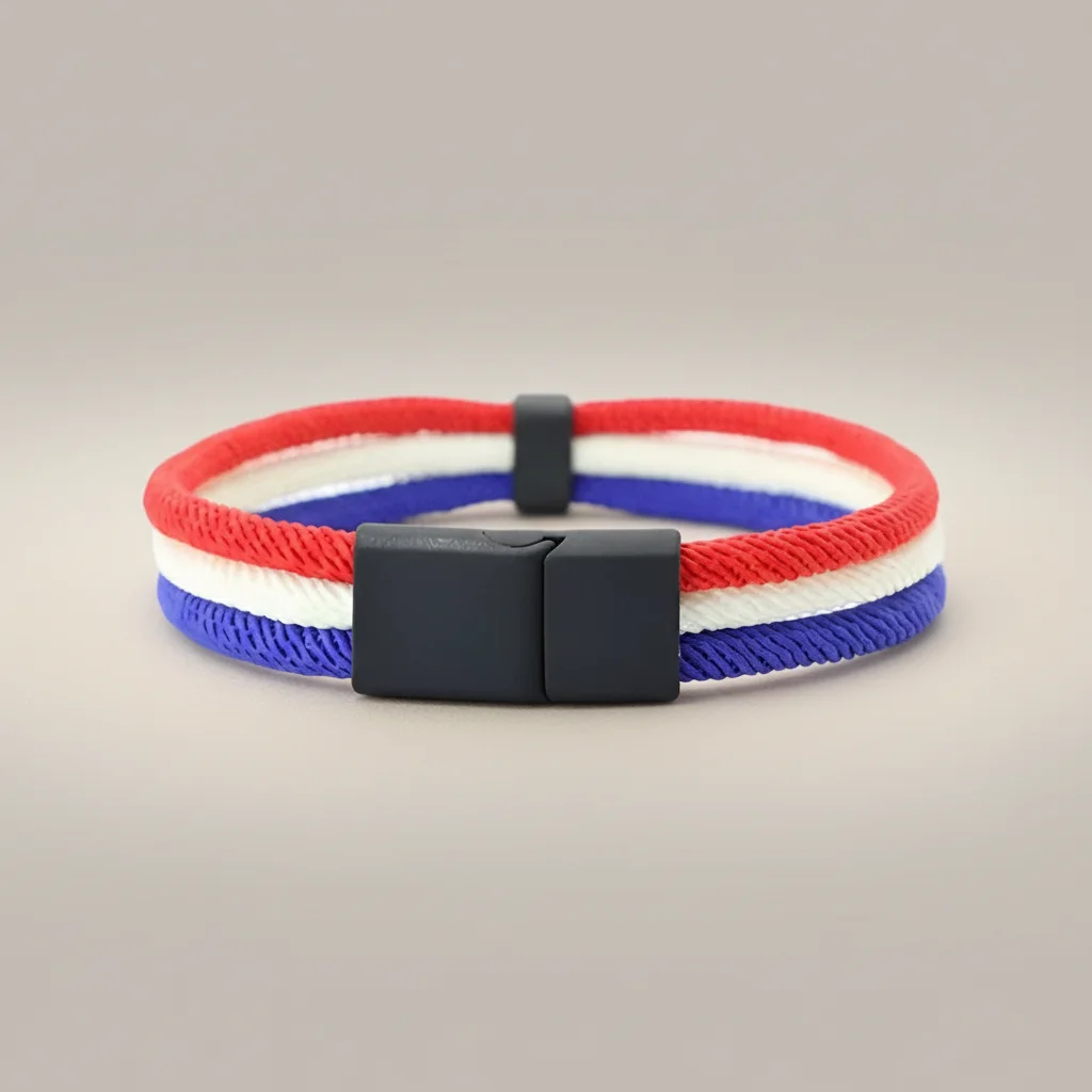 Bracelet corde nylon tressé fermoir aimanté - Vue 6 - bracelet corde