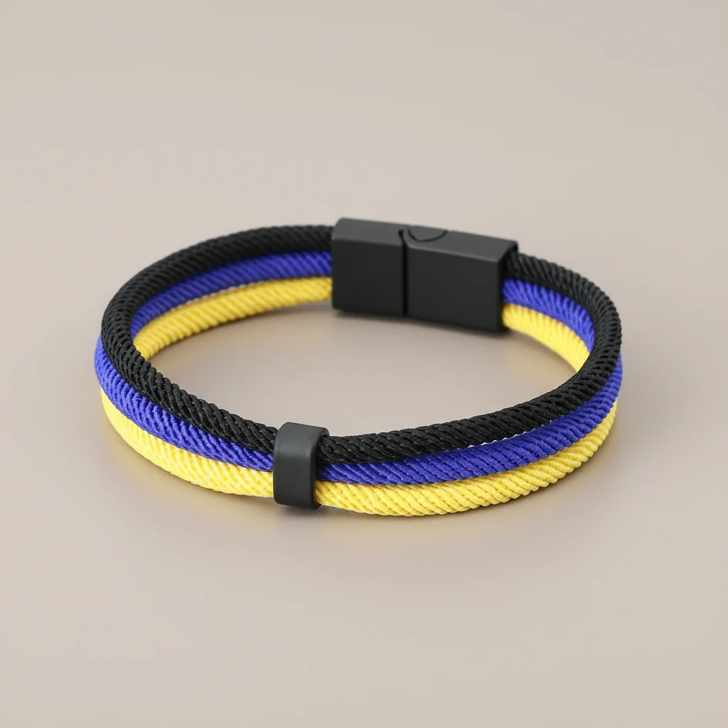 Bracelet corde nylon tressé fermoir aimanté - Vue 9 - bracelet corde