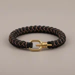 Bracelet corde paracorde fermoir manille laiton - Vue 1 - bracelet corde