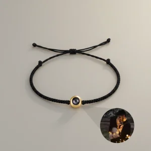 Bracelet corde personnalisable avec photo souvenir - Vue 2 - bracelet corde