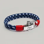 Bracelet corde personnalisable fermoir acier homme - Vue 1 - bracelet corde