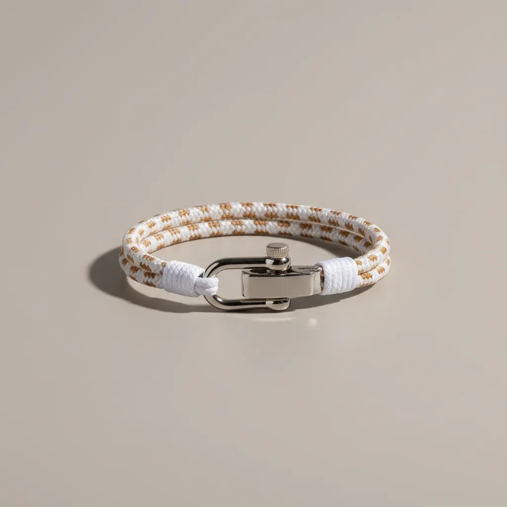 Bracelet corde personnalisable fermoir acier homme - Vue 10 - bracelet corde