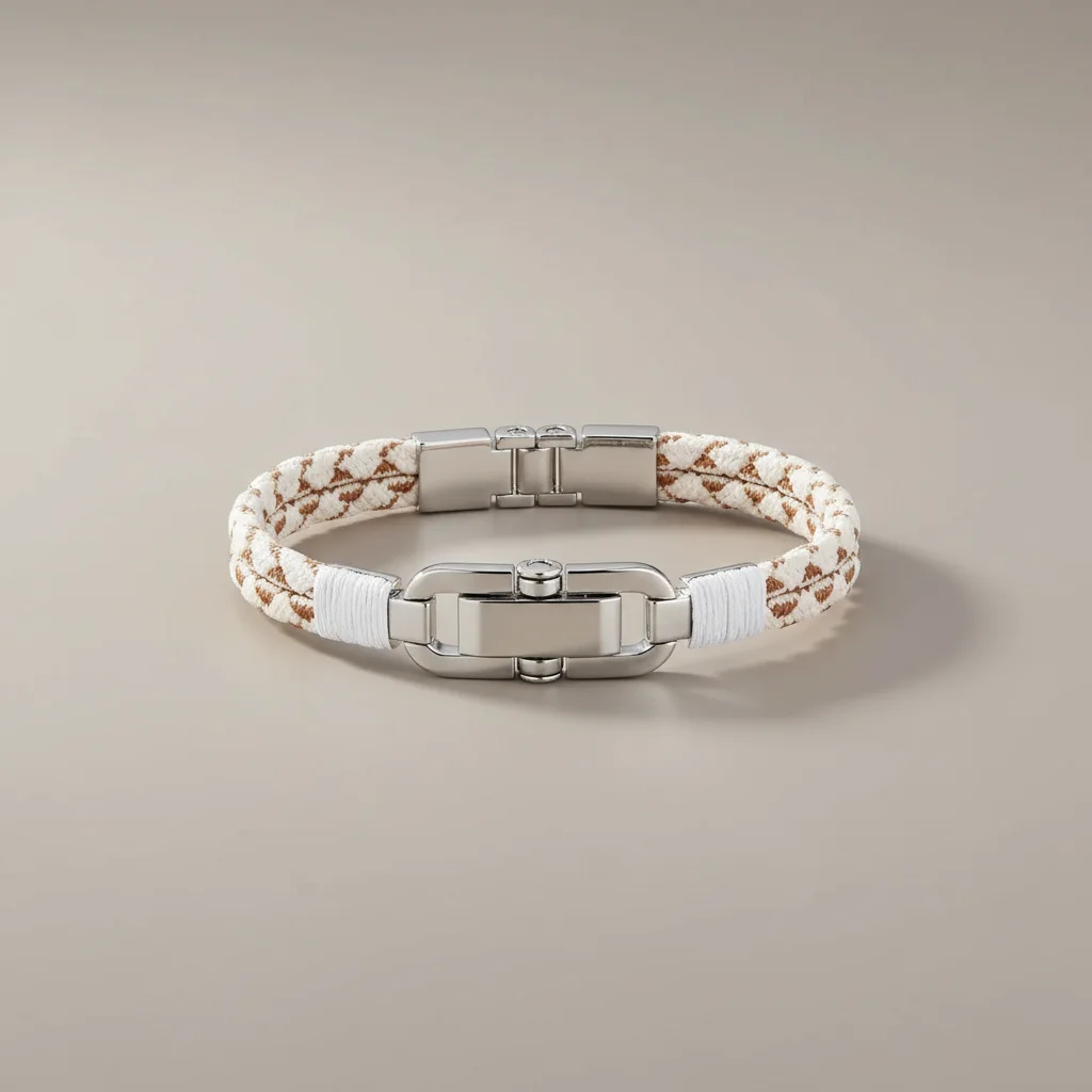 Bracelet corde personnalisable fermoir acier homme - Vue 12 - bracelet corde