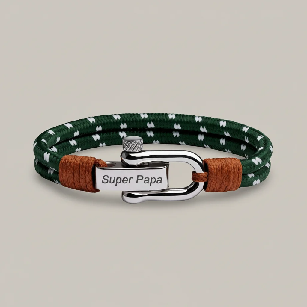 Bracelet corde personnalisable fermoir acier homme - Vue 13 - bracelet corde