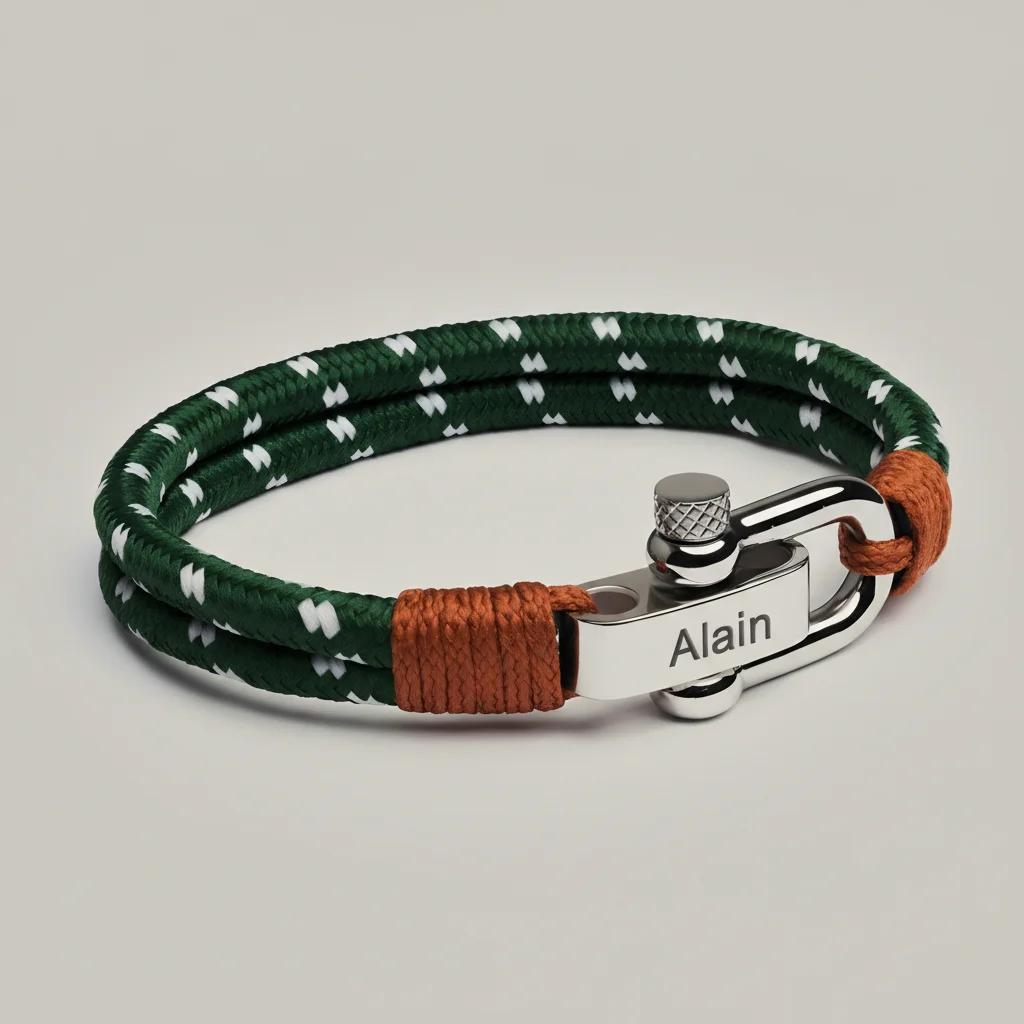 Bracelet corde personnalisable fermoir acier homme - Vue 14 - bracelet corde